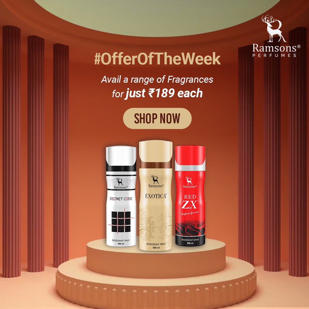ramsonsperfume's tweet image. Keep yourself smelling great and feeling confident with our unbeatable deal for just ₹(amt.
 Don&apos;t wait - grab this amazing offer before it&apos;s gone only on Flipkart!
 
Visit: ramsonsperfumes.com
 #perfume #ramsonsperfumes #fragrnace #fragrancescollection