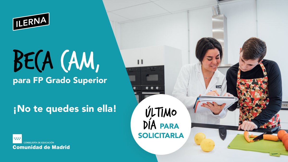 📷 ¡ÚLTIMAS HORAS! 📷

Hoy es el último día para solicitar la beca FP para Grados Superiores de la <a href="/ComunidadMadrid/">Comunidad de Madrid</a>.

Consulta los requisitos en nuestro blog y presenta tu solicitud hoy mismo 📷 bit.ly/3XXOk3y

#QuieroFP #QuieroILERNA