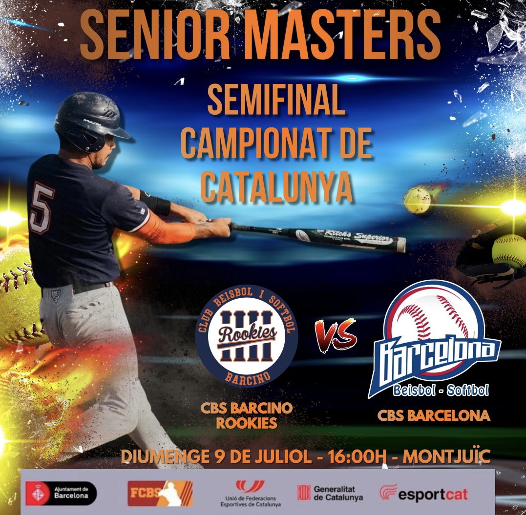 Diumenge, semifinals del Campionat de Catalunya de SlowPitch i Senior Màsters, BlueSocks i Rookies hi seran per defensar els nostres colors. Us hi esperem🔵🟠🔵🟠🔵

<a href="/FCBeisbolSofbol/">Beisbol i Softbol Catalunya ⚾️🥎</a> <a href="/UFECcat/">Unió de Federacions Esportives de Catalunya</a> <a href="/esportcat/">Esports</a> <a href="/BCN_esports/">BCN Esports</a> <a href="/emozionat/">emozionat</a> <a href="/EsportsDiba/">Esports Diputació de Barcelona</a>