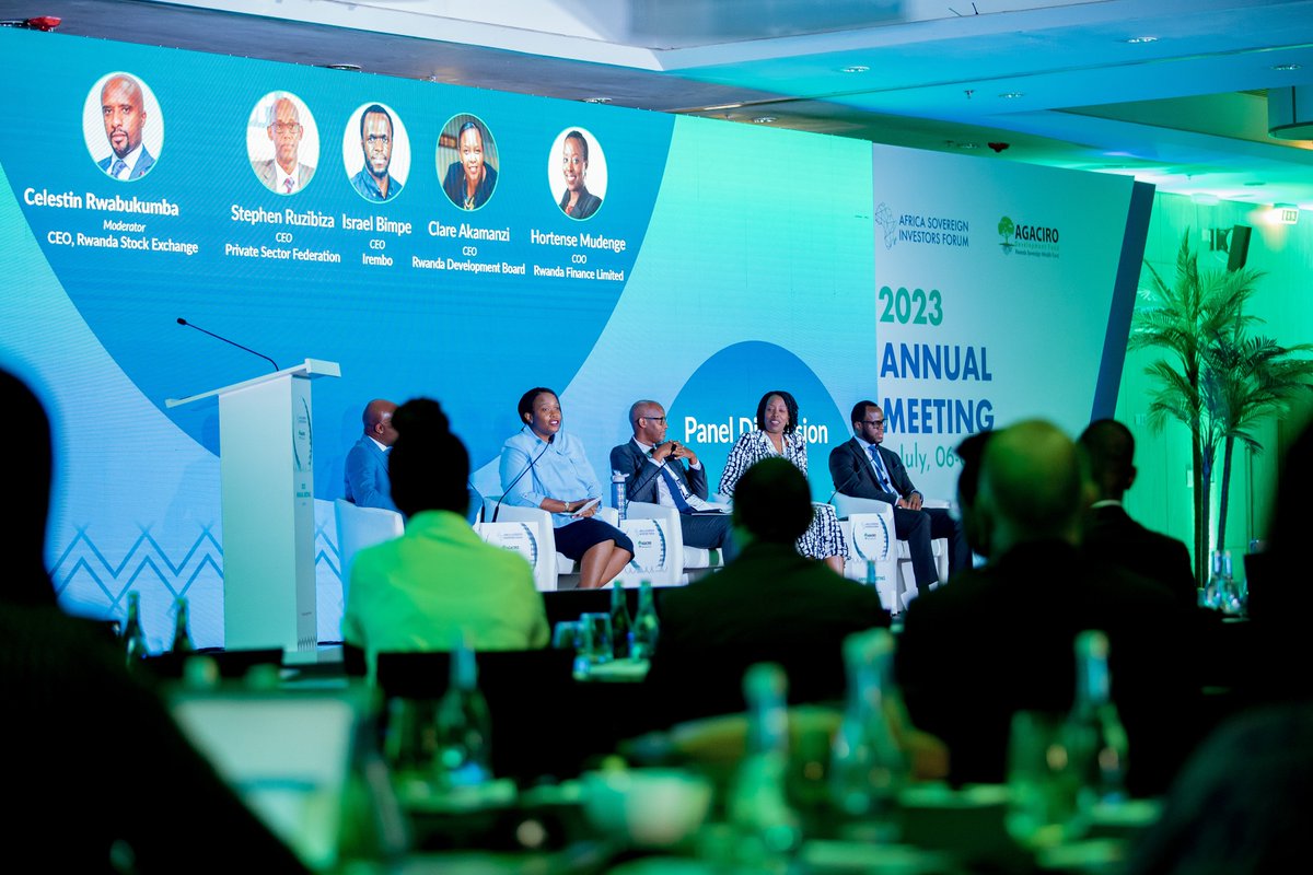 AgaciroFund's tweet photo. Happening Now: A high level panel – with leaders from @RDBrwanda, @PSF_Rwanda, @Kigali_IFC and @IremboGov – discusses the opportunities, milestones, gaps and challenges in #Rwanda's long-term investments.
#ASIF2023 ll @AgaciroFund https://t.co/bvyr20NVtB