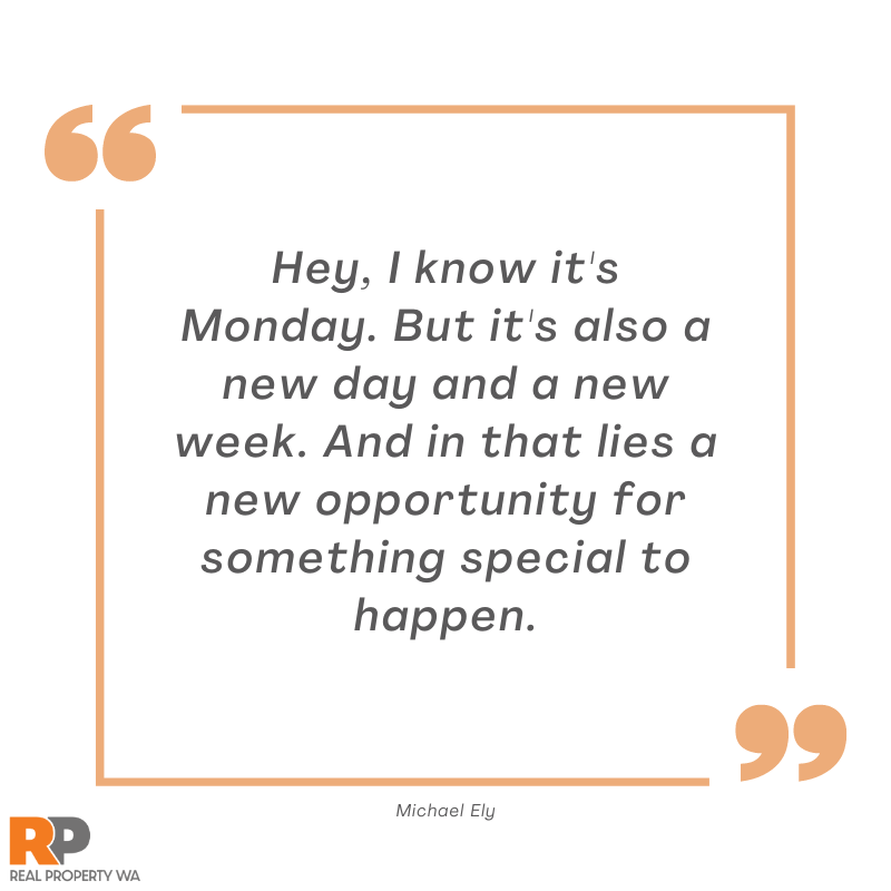 Wishing you all a happy start to the week.🧡🤍

#property #management #rentals #realpropertyrealpeople #perthrealestate #propertymanagement #perthproperty #positivequotes #mondaymotivation #motivation