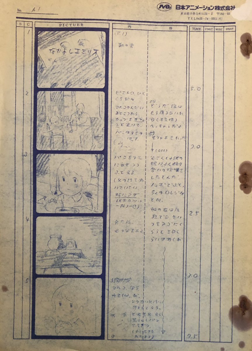 こんなの出て来たシリーズ 母をたずねて三千里 5話 絵コンテ 演出 高畑