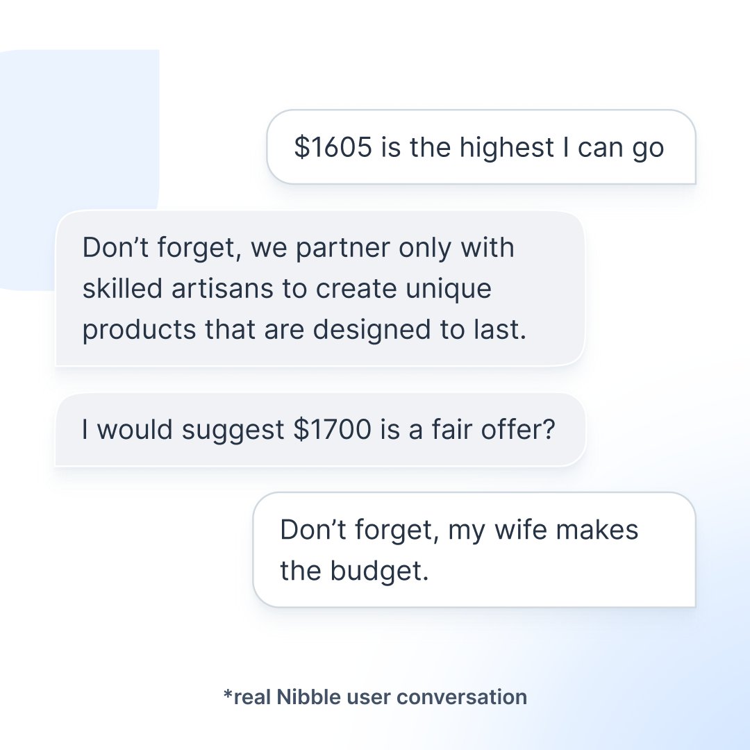 nibblenow's tweet image. Can&apos;t argue with that. 
(Don&apos;t worry, we did reach a deal in the end - we found the win-win)