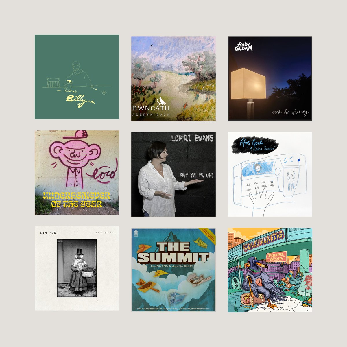 Llond lle o stwff newydd allan heddiw — Brand new drops for #NewMusicFriday 💐 @KIMHON420, @LowriEvansMusic, @bwncathband, @FfosGoch, @pigeonwigsband, @holygloam, @BlueCityCDF, @wigwamband + @goodmynameisian Gwrandewch yma: orcd.co/pystyndyglust