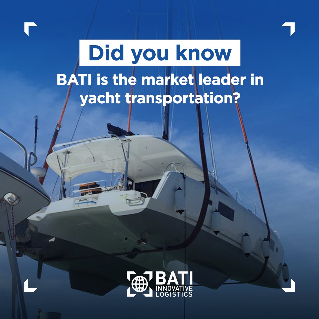 BATI_GROUP's tweet photo. Did you know BATI is the market leader in yacht transportation, one of the most fascinating and demanding modes of transport?

#Batı #BatıGroup #Innovative #Logistics #LogisticSolutions #Project #ProjectTransportation #YachtTransportation #YachtLogistics #SuperYacht