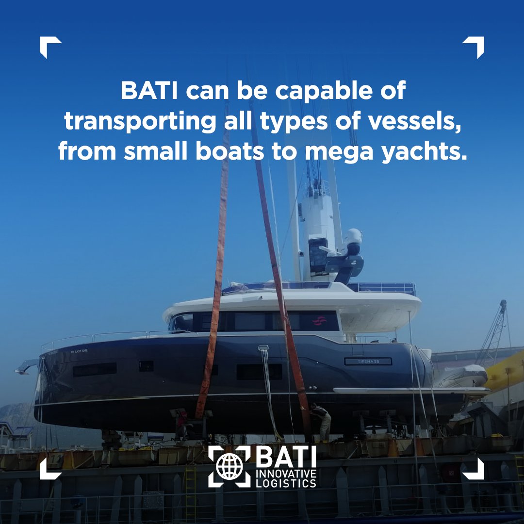 BATI_GROUP's tweet photo. Did you know BATI is the market leader in yacht transportation, one of the most fascinating and demanding modes of transport?

#Batı #BatıGroup #Innovative #Logistics #LogisticSolutions #Project #ProjectTransportation #YachtTransportation #YachtLogistics #SuperYacht