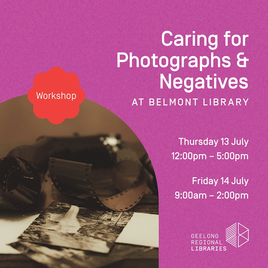 Learn to preserve, manage & showcase your precious photographs & negatives in the digital age by joining us for a special workshop hosted by the @AMaGAnational Book 1 of 2 sessions options at Belmont Library. 🎞️Thu 13 Jul, 12-5pm 🎞️Fri 14 Jul, 9am-2pm ow.ly/aiIv50P5WXw