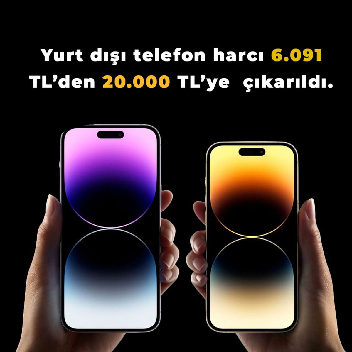 Yurt dışı telefon harcı 6.091 TL’den 20.000 TL’ye  çıkarıldı. 

 #tuprs #thyao #bist100 #benzin #Crypto #faiz #borsa #MemurAsgariÜcretliOlamaz #motorin #astor #motorin #şakagibi #KendiDüşenAğlamaz #iPhone ZAM ZAM ZAM