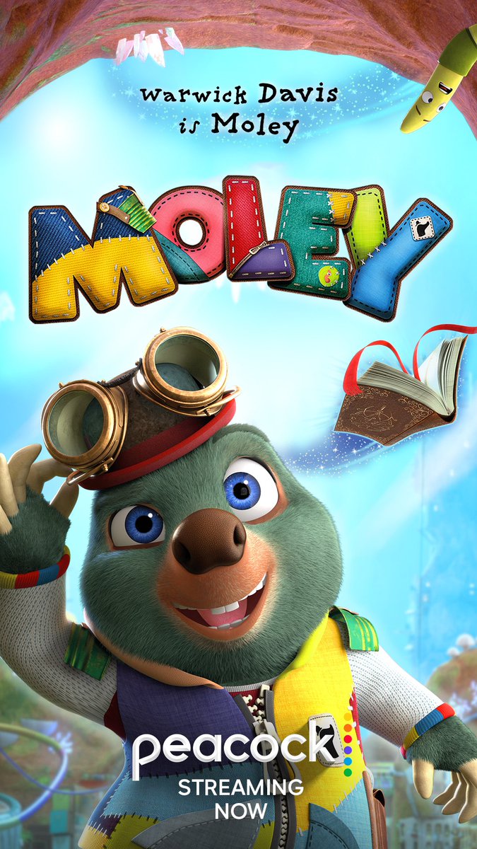 My new animated Series, #Moley premieres on @peacock today! It’s a wacky fun series with a good heart featuring the voice talents of Julie Walters, Stanley Tucci, Gemma Arterton, Trevor Dion Nicholas, Charles Dance, @AnnabelleLDavis and @HarrisonWDavis to name a few.