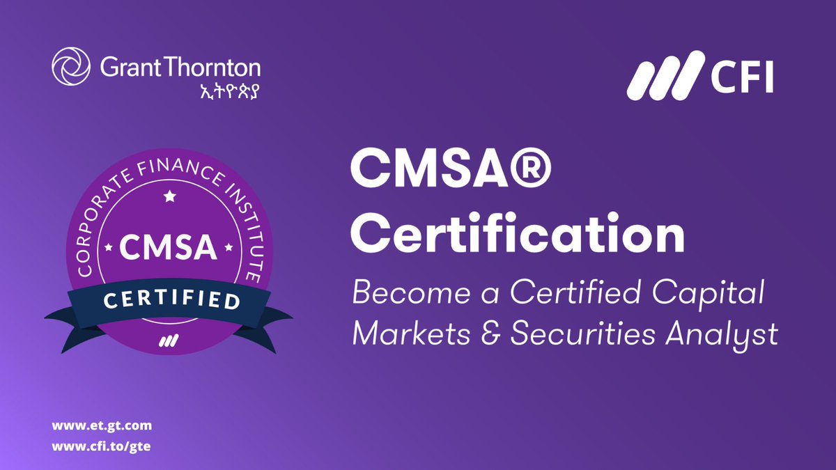 The CMSA® program covers the most critical knowledge and skills required to become a world-class capital markets analyst, including equities, fixed income, foreign exchange, commodities, and derivatives. 3/5
#capitalmarkets #careerdevelopment #CMSA  #ethiopiancapitalmarket