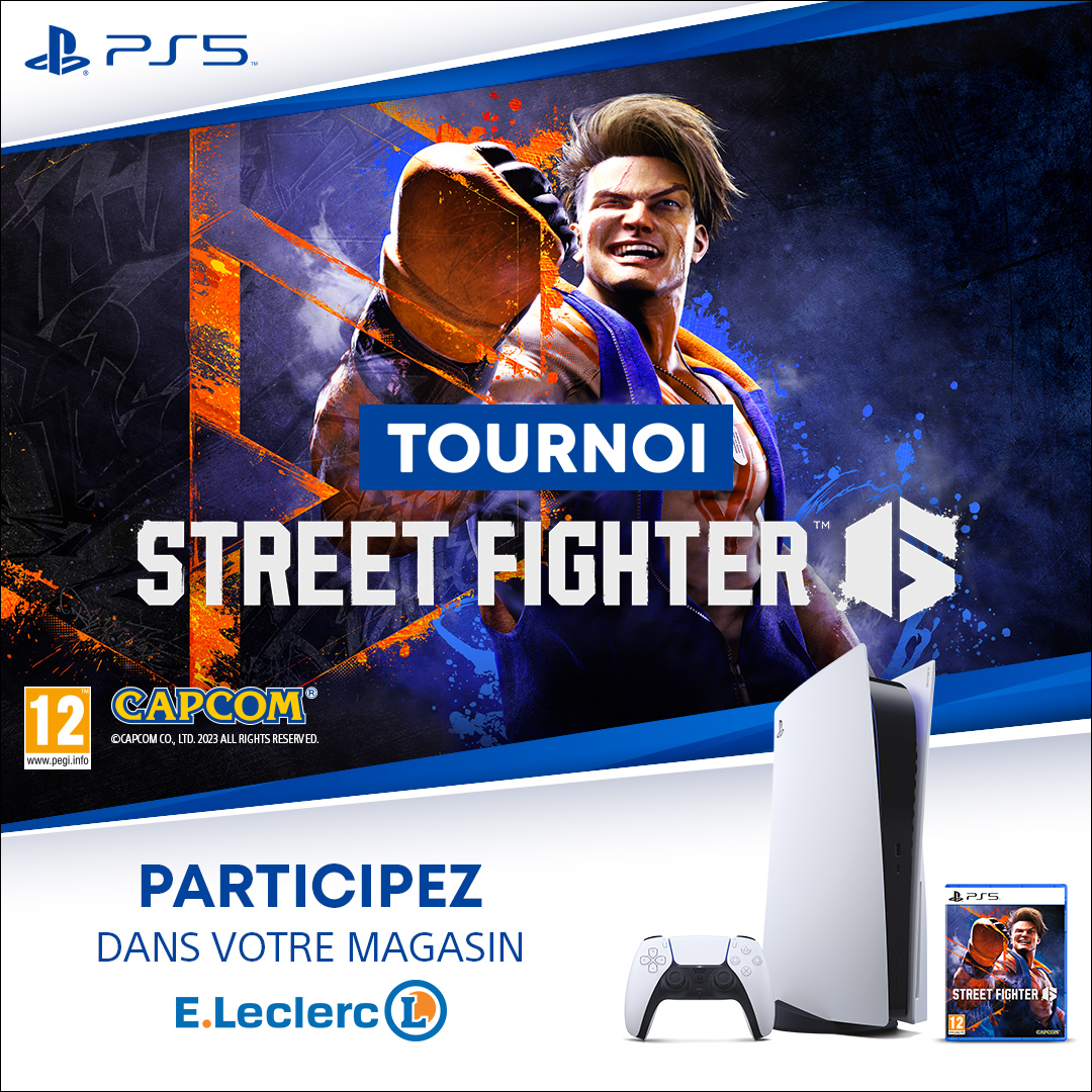 [ANNONCE TOURNOI STREET FIGHTER 6]

Plus de 1500€ à gagner pour le grand vainqueur🥇et de nombreux lots pour les meilleurs joueurs !

Les magasins E.Leclerc vous proposent dans toute la France, une compétition gratuite sur Street Fighter 6.

FIGHT 💪🔥