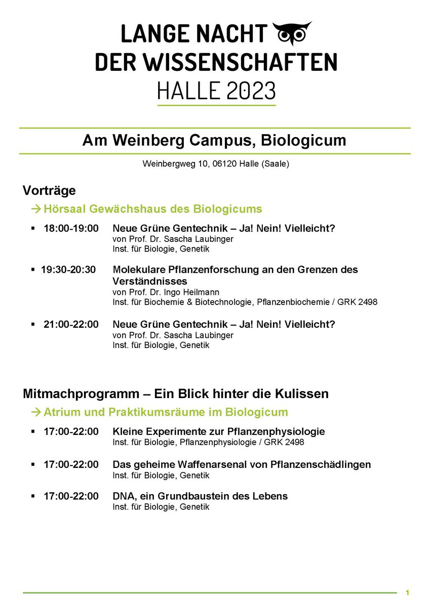 Research Training Group 2498 (@rtg2498) on Twitter photo TODAY: Lange Nacht der Wissenschaften <a href="/UniHalle/">Universität Halle (inaktiv)</a>
Besucht uns am Weinberg Campus. 🤗🌱🔬🧬 TODAY: Lange Nacht der Wissenschaften <a href="/UniHalle/">Universität Halle (inaktiv)</a>
Besucht uns am Weinberg Campus. 🤗🌱🔬🧬