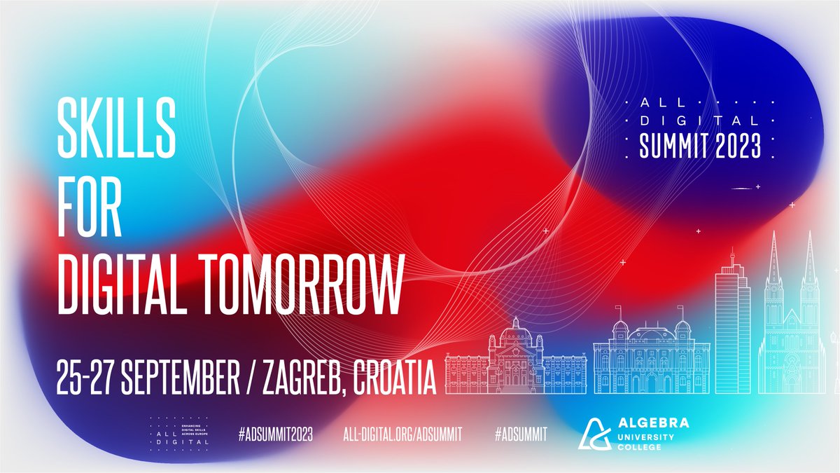 ALDAeurope's tweet photo. Join the #ADSummit2023 "Skills for Digital Tomorrow"- the premier event for learning and networking in the digital world, organised by #ALDAmember @AllDigitalEU !

📍In Zagreb 🇭🇷
🗓️On 25-27 September!

Pre-register 👉https://t.co/grAJTGGoNH
Discover more👉 https://t.co/SVJV1Y46FN https://t.co/B88Mkgg1FP