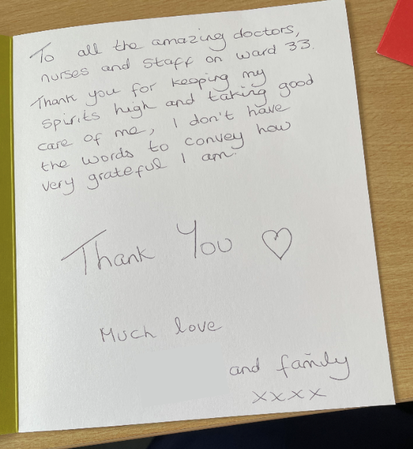 PatientWuth's tweet photo. 🤩 Patient Feedback - Ward 33 🤩
Well done all for demonstrating the Patient Experience Strategy Promise:
💛Welcome - Being made to feel at ease and reassured
#wuthpatientexperience #wuth #Ward33 #NHS https://t.co/T7R6S4Rgpn