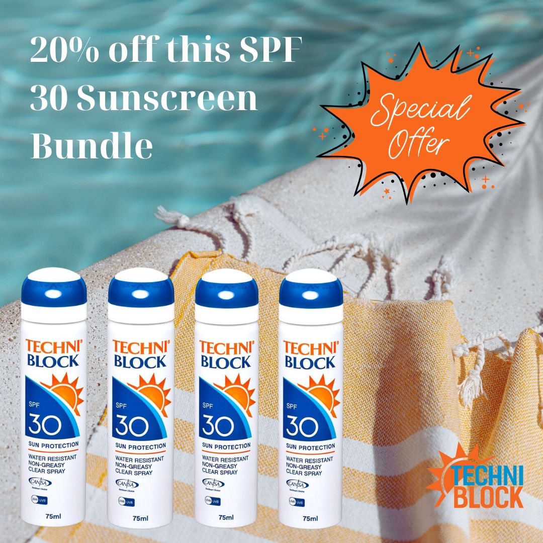 Techniblock's tweet photo. SAVE 20% THIS WEEKEND ONLY
ON THIS PACK OF 4 x SPF 30 75ml
An ideal size for hand-luggage only travel, for a golf bag or to carry in a bag when you're out and about for on-the-go protection against sunburn.
#techniblocksunscreen #save20pc #summeroffer #sunprotection https://t.co/lCyiW2pncG