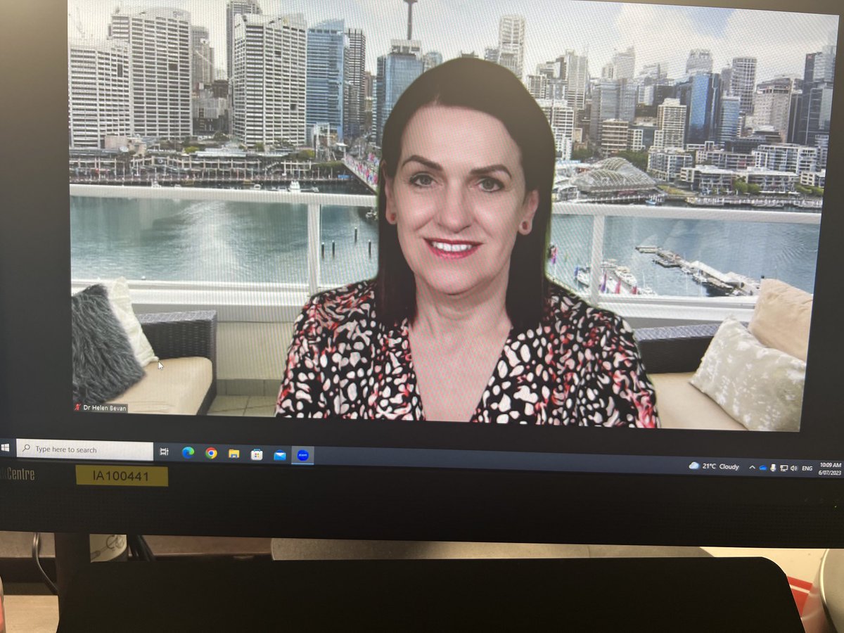 HelenBevan's tweet photo. I’ve had a great time running a workshop with 70 leaders from across Australia with the ⁦@ACHSaccred⁩ Improvement Academy. There’s so much to learn/share, across national borders. I’m in Sydney but the spectacular view of Darling Harbour behind me is a Zoom background. https://t.co/rrl9b50MeA