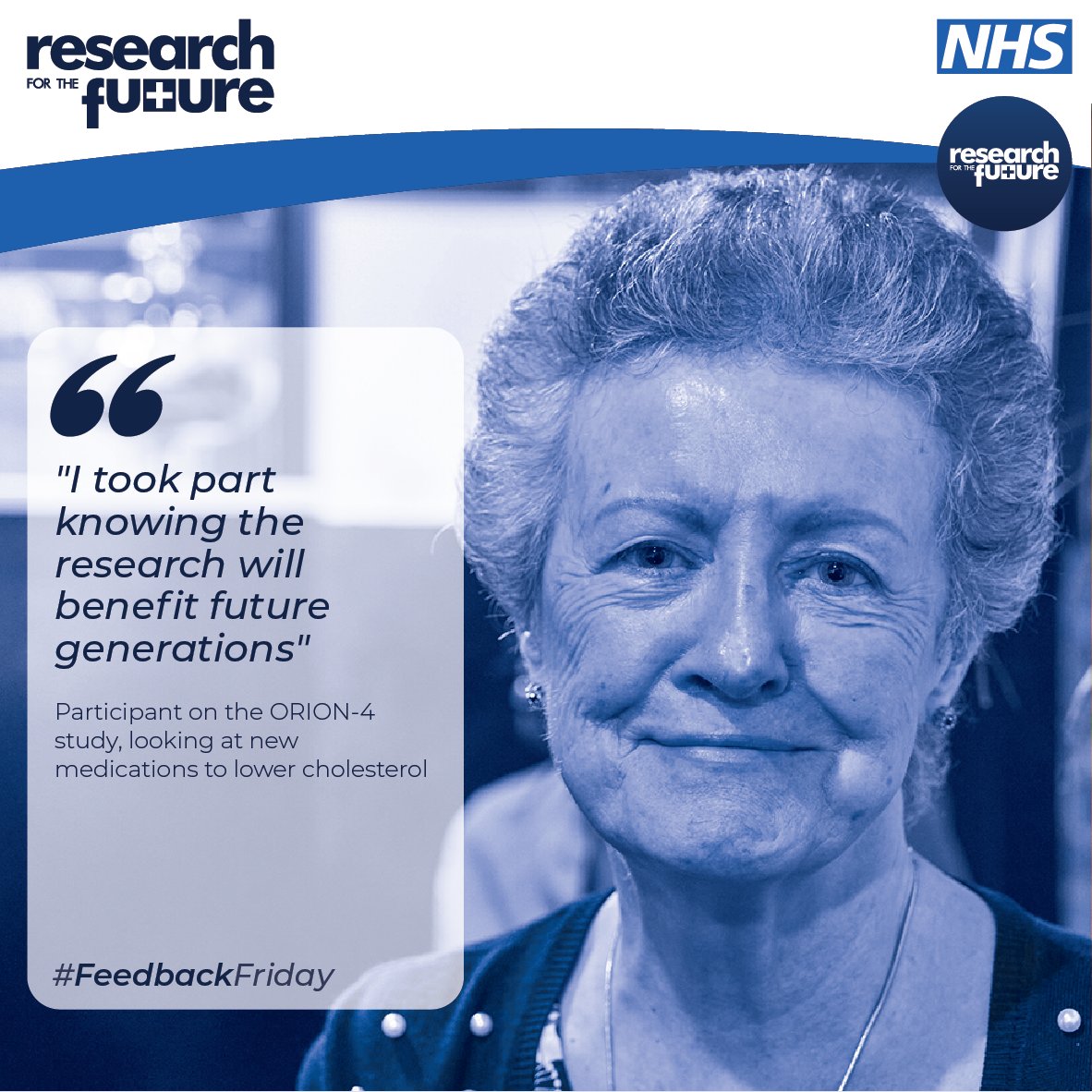 Research_Future's tweet image. &quot;I took part knowing the research will benefit future generations&quot;

Participant on the ORION-4 study, looking at new medications to lower cholesterol
#FeedbackFriday #ResearchForTheFuture