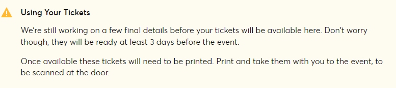 NorthOnePhot's tweet photo. "at least 3 days before the event". It's now 2 days @TicketmasterCS, still no tickets and no response to the online chat message I sent 15 hours ago. I have no access to a printer after lunchtime today... https://t.co/pDOc0ama0N
