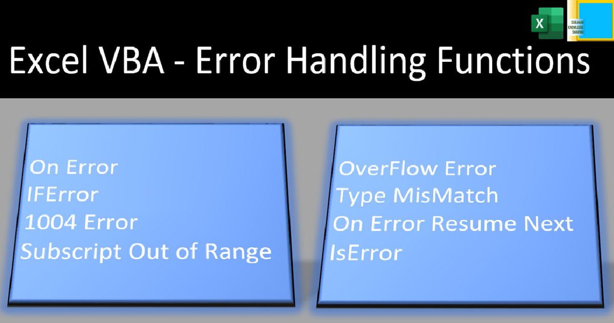 sobanan's tweet photo. EXCEL VBA Error Handling Functions
YouTube video link: https://t.co/2gJbq64FcD

#Sobanan_Knowledge_Sharing #Excel #VBA https://t.co/sqHem6znJx
