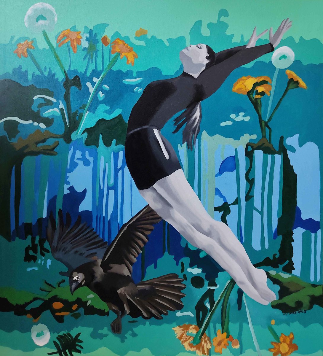 art50net's tweet photo. Elif Çelebi - Kendi Alanını Yarat, Tuval üzerine yağlıboya, 90x100 cm, 2023.

👉🏻 https://t.co/rvWRdxuGZP https://t.co/3zhtUbXHFm