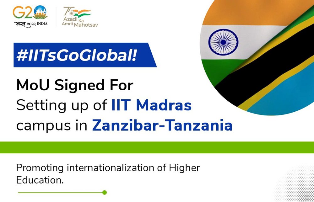 Signing of MoU for IIT Madras-Zanzibar Campus to Strengthen Internationalization of Indian Education