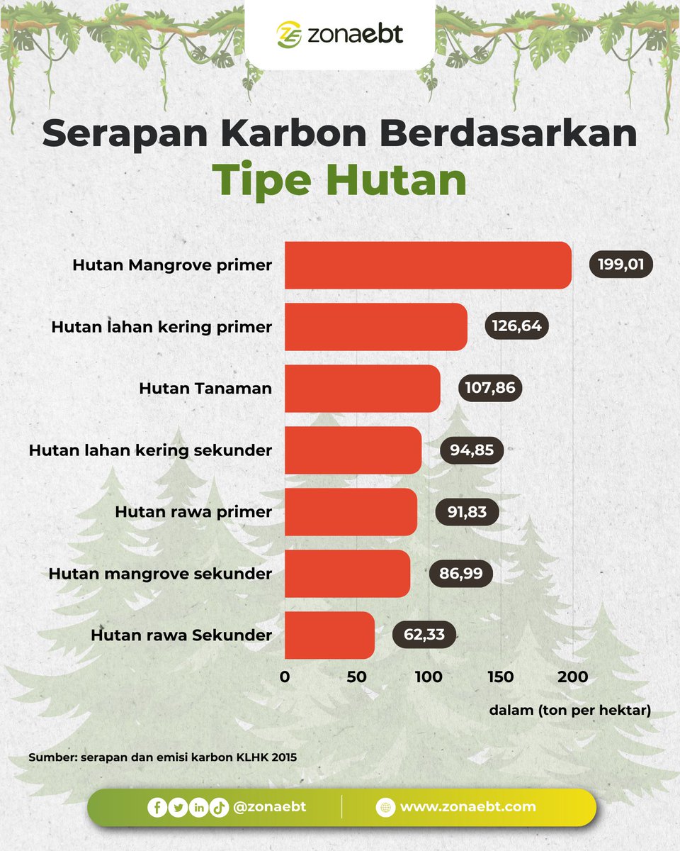 Menurut KLHK 2015, tipe hutan mangrove primer menyerap karbon paling banyak! 

#zonaebt #sebarterbarukan #ebthero #mangrove #tipehutan #hutanrawa #hutanlahan #hutantanaman #penyerapkarbon #KLHK