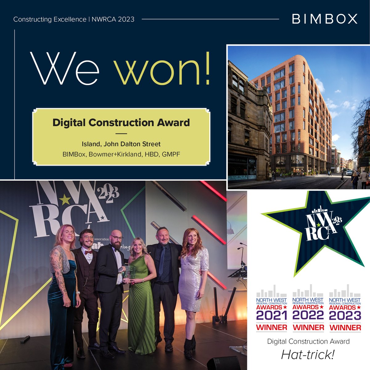 BIMBox (@bimboxhq) on Twitter photo 🏆 Immensely proud to have won the #DigitalConstructionAward for the third year running at last night's @constructingexc <a href="/NWRCAwards/">NWRCA 2025</a>!
Huge congrats to <a href="/bandkbuild/">Bowmer+Kirkland</a>, <a href="/hbdplaces/">HBD</a>, <a href="/GMPF_LGPS/">Greater Manchester Pension Fund</a> & wider team at Island, John Dalton Street for the exemplary commitment to #BIM 🙌
#NWRCA23 🏆 Immensely proud to have won the #DigitalConstructionAward for the third year running at last night's @constructingexc <a href="/NWRCAwards/">NWRCA 2025</a>!
Huge congrats to <a href="/bandkbuild/">Bowmer+Kirkland</a>, <a href="/hbdplaces/">HBD</a>, <a href="/GMPF_LGPS/">Greater Manchester Pension Fund</a> & wider team at Island, John Dalton Street for the exemplary commitment to #BIM 🙌
#NWRCA23