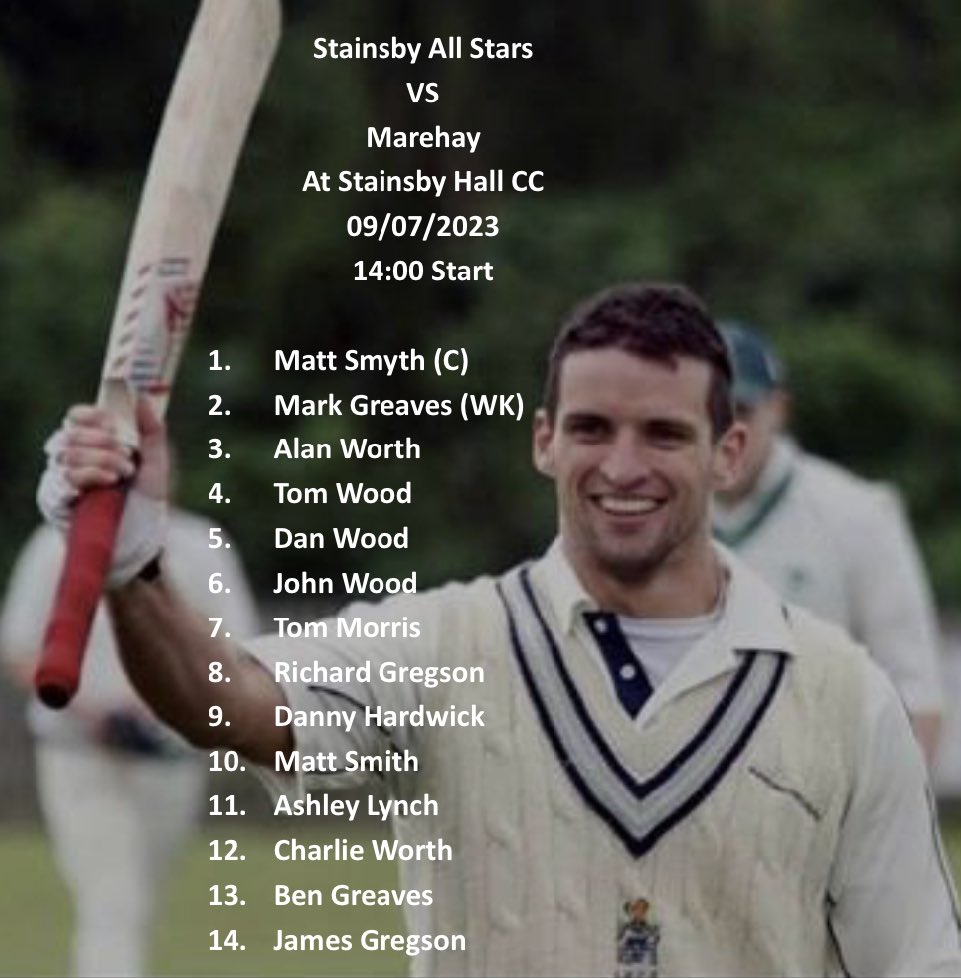 The Stainsby team for this Sundays game. Hope to see you there for a special day 💙 In memory of David Smyth