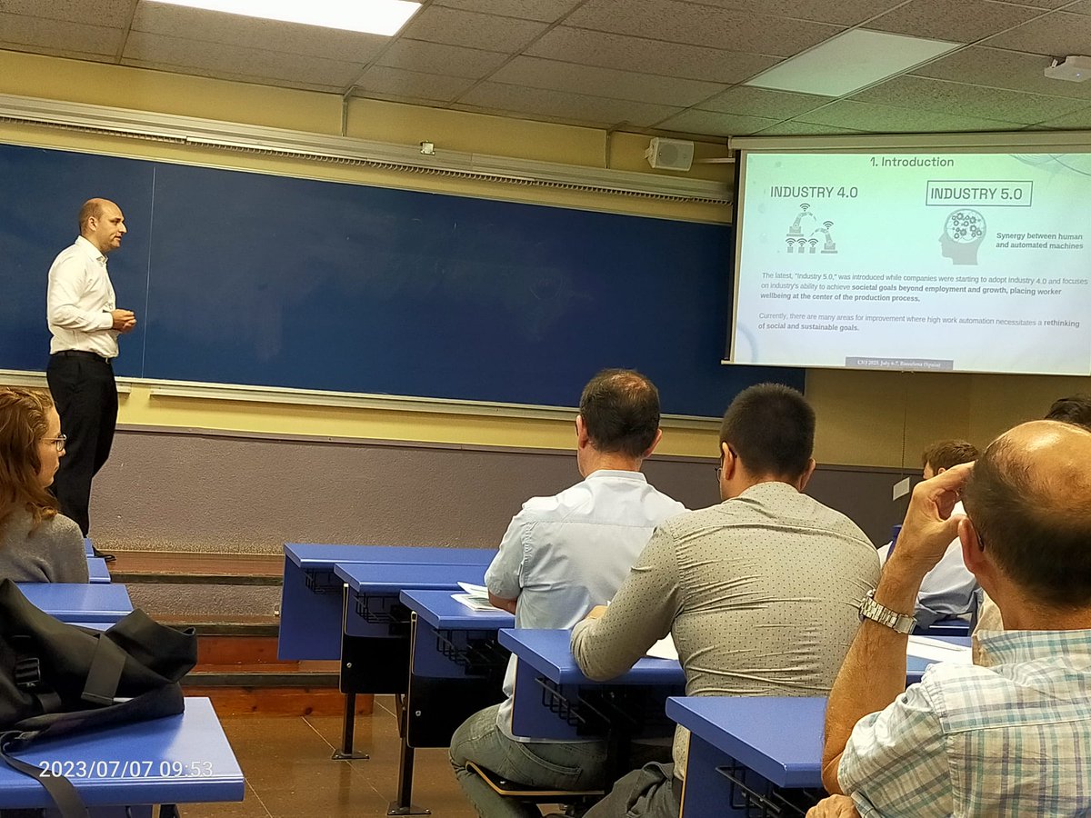 t4bss_research's tweet photo. Aitor Ruiz de la Torre contribuye en #CIO2023 con la interesantísima ponencia sobre presenta la potencialidad de la Ergonomía 5.0
👇👇👇
"Human centered simulation in educational production line for Industry 5.0 ergonomics application" 🔝

@adingor @ETSEIB_UPC @upvehu https://t.co/o90xSqlyko