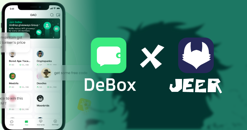 inSmallhome's tweet photo. 🦊We are thrilled to announce that @debox_social will be joining the  Jeer community! Looking forward to building the future community of Jeer on Debox🤝 https://t.co/YiDeQbOoGx