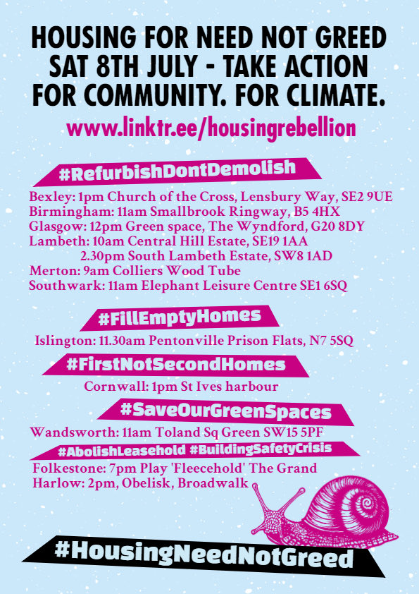 #RefurbishDontDemolish #FirstNotSecondHomes ##FillEmptyHomes #CostOfLivingCrisis #SaveOurGreenSpaces #BuildingSafetyCrisis