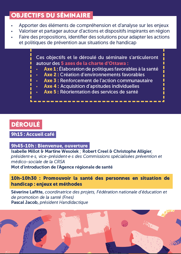 Imillot's tweet photo. 🏄‍♀️ Séminaire "#handicap et #prévention : renforcer l'#autodétermination par le pouvoir d'agir"
Par nos commissions prévention et médico-sociale #CRSA avec les 8 #CTS de BFC
💡 Réfléchir ensemble, valoriser des initiatives, trouver des solutions. https://t.co/bikTtwPfIr
