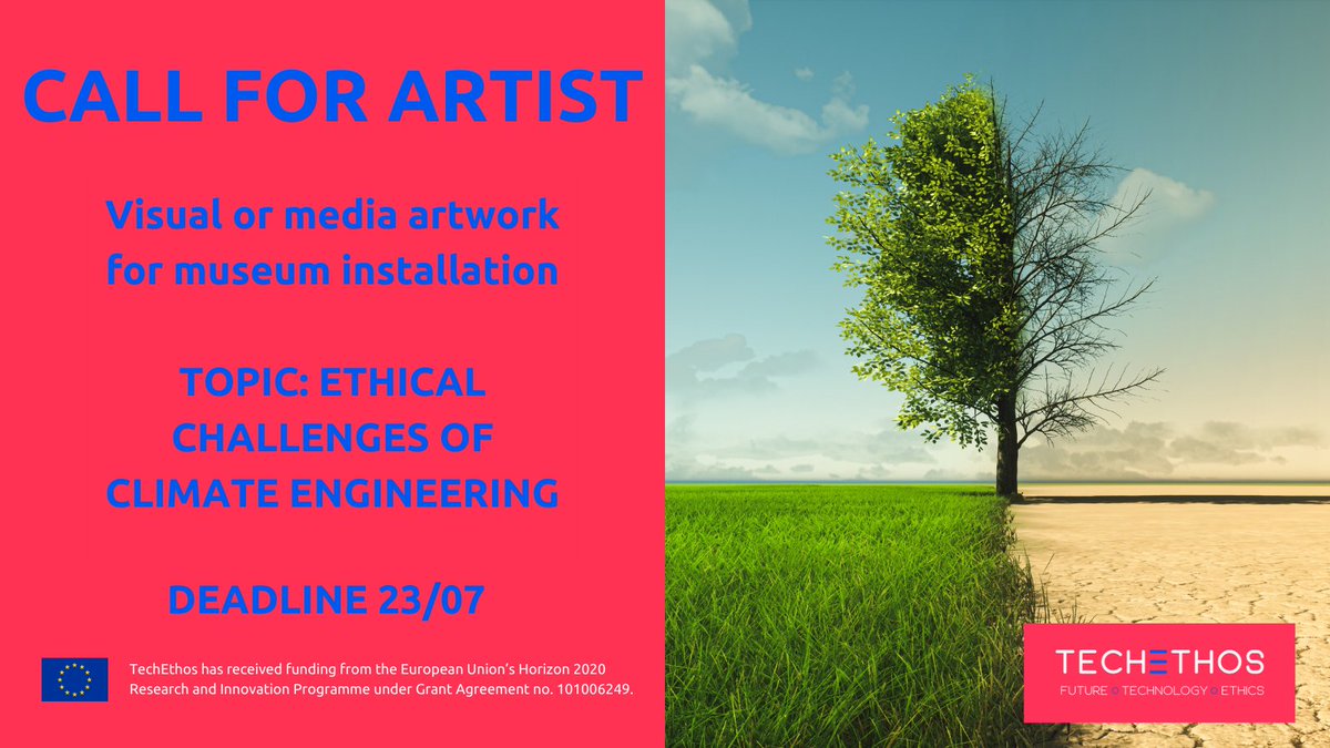 We are developing an installation to be displayed in six science centres &amp; museums in the autumn and we are looking for artwork shedding light on the #ethical challenges of #climateengineering.

Check our call for artist 👉 ecsite.eu/activities-and…

📆 By 23/07
 #artandscience