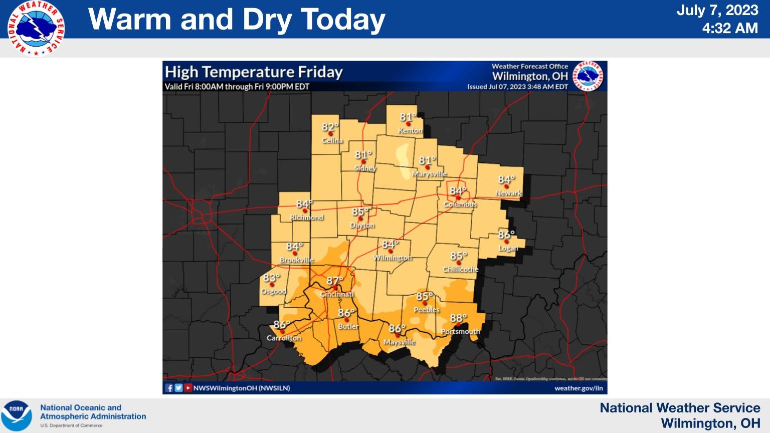 NWS Wilmington OH on Twitter "Expect seasonal temperatures today with