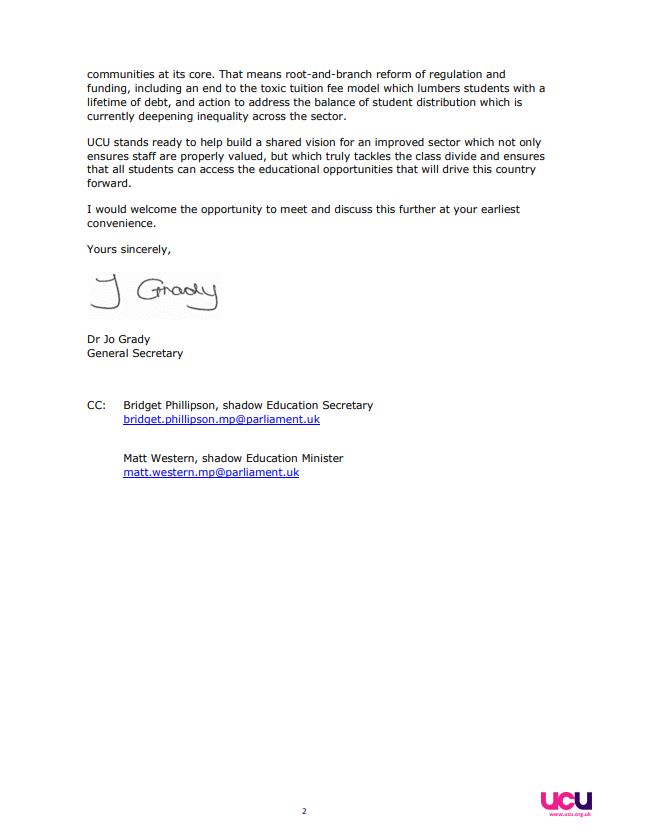 UCU (@ucu) on Twitter photo Our general secretary <a href="/DrJoGrady/">Jo Grady</a> has written to <a href="/Keir_Starmer/">Keir Starmer</a> following his interview on <a href="/BBCr4today/">BBC Radio 4 Today</a> yesterday
The Labour Party should stand with university staff, who are fighting in defence of the sector
#ucuRISING Our general secretary <a href="/DrJoGrady/">Jo Grady</a> has written to <a href="/Keir_Starmer/">Keir Starmer</a> following his interview on <a href="/BBCr4today/">BBC Radio 4 Today</a> yesterday
The Labour Party should stand with university staff, who are fighting in defence of the sector
#ucuRISING