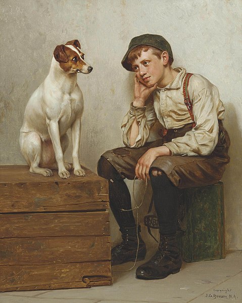 "Admiramos las cosas por motivos, pero las amamos sin motivos."

- Gilbert Keith Chesterton -

"Mutual admiration" del pintor inglés John George Brown (1831-1913).
