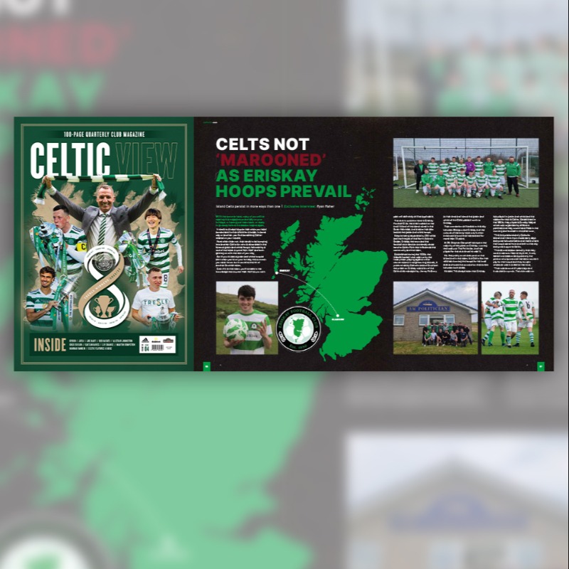 CelticView's tweet photo. It may only be a small island, but on Eriskay, everyone unites behind @CelticFC 🍀🫂 

Their football club @EriskayFC even don the famous green and white hoops and in the latest #CelticView we caught up with the team to talk about their love for the Celts 🟢⚪️

Read here 📗👇