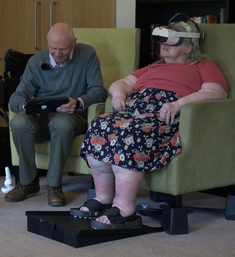 Meet ROVR Explore - a clever mix of safe physical exercise and social engagement. Through this unique #virtualreality solution, we aim to increase activity, improve circulation, and strengthen leg muscles. For some this will even assist reconditioning as a precursor to walking.