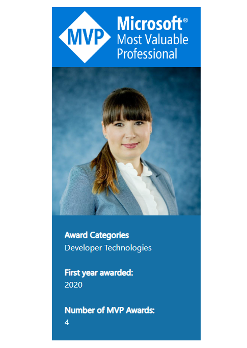 _programmergirl's tweet image. I was offline recently but I want to share this: I was awarded with the Microsoft MVP title again (4th time)!

Thank you for this recognition and congratulations to all MVPs around the world!

@wrocnet @kursazuredevops

#Microsoft #MVP #mvpbuzz