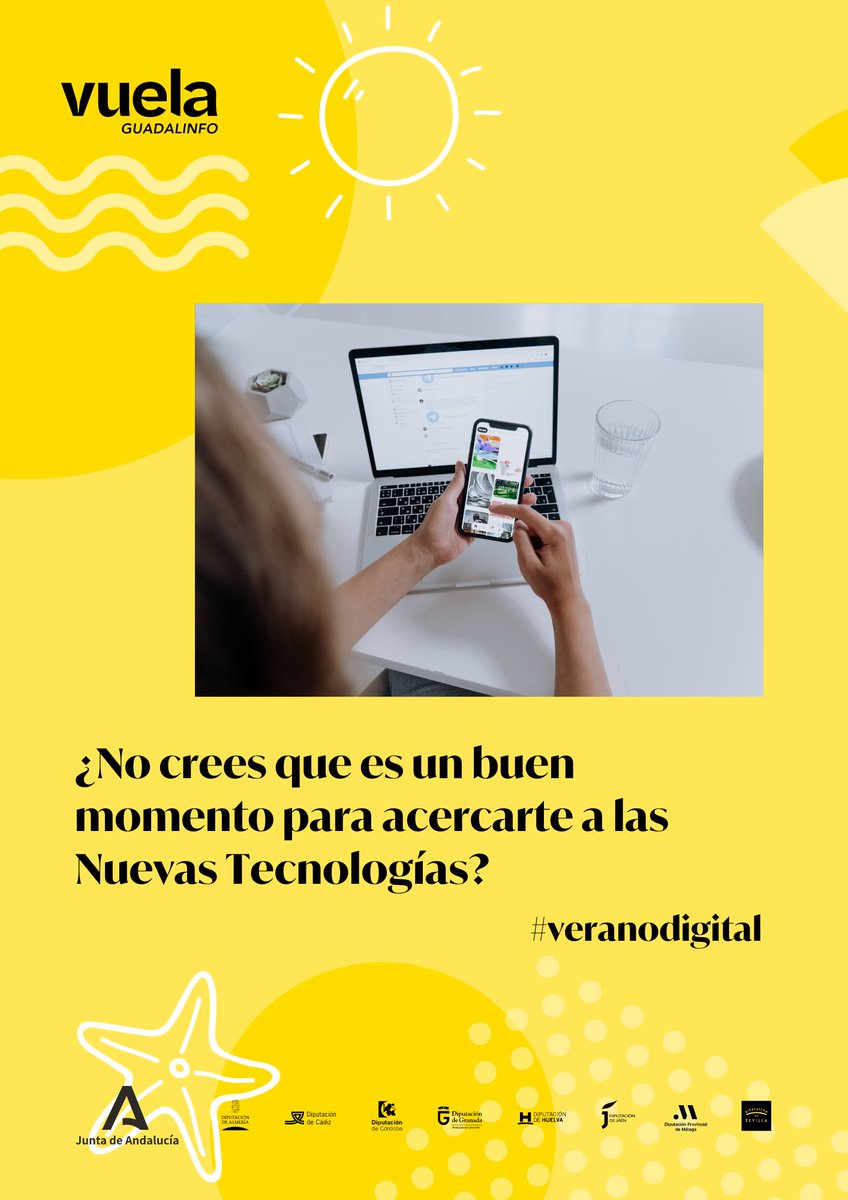PuntoVuelaPuche's tweet photo. ¿Vacaciones? ¿Tiempo libre? Es un buen momento para mejorar tus competencias digitales. Te acompañamos si necesitas realizar trámites, formación online, búsqueda de empleo por Internet o solo pasar un rato de ocio con nuestros recursos.
#VeranoDigital #VuelaGuadalinfo #capipuche https://t.co/fBz4r0ZyPP