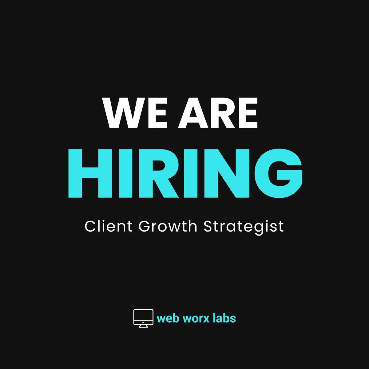 WebWorxLabsInc's tweet image. We&apos;re currently seeking a dynamic and talented individual to join our team as a Client Growth Strategist.

If you know anyone in the market for such a role or you think will be a good fit - do pass it along.

More details about this opportunity here-: bit.ly/3D0NskK