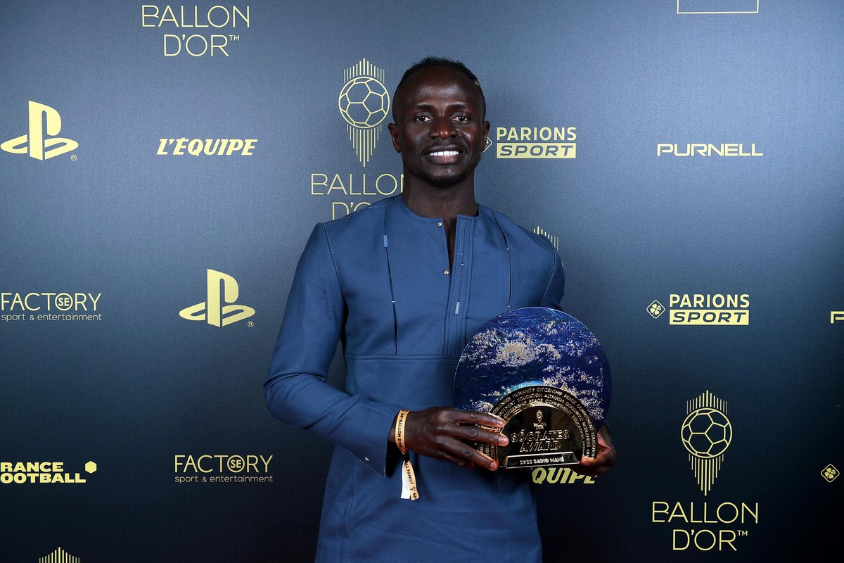 Socrates Award with <a href="/peaceandsport/">Peace and Sport</a> nominees announcement today!   

Find out soon who will succeed Sadio Mané. 

#ballondor #SocratesAward