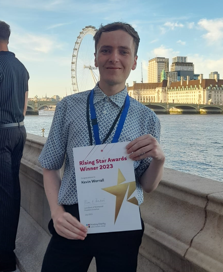 Well done to Kevin from EUP Team Marketing who picked up his <a href="/printingcharity/">The Printing Charity</a> Rising Star Award last night!