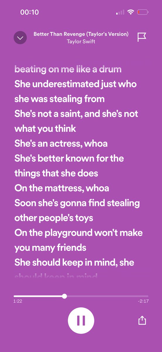 abkirk9's tweet photo. @SpotifyUSA please fix the lyrics for better than revenge (Taylor’s version) because i skipped right to the lyrics and was sadly disappointed when they were WRONG 😭😭😭 true heartbreak https://t.co/2fIvo1pBuJ