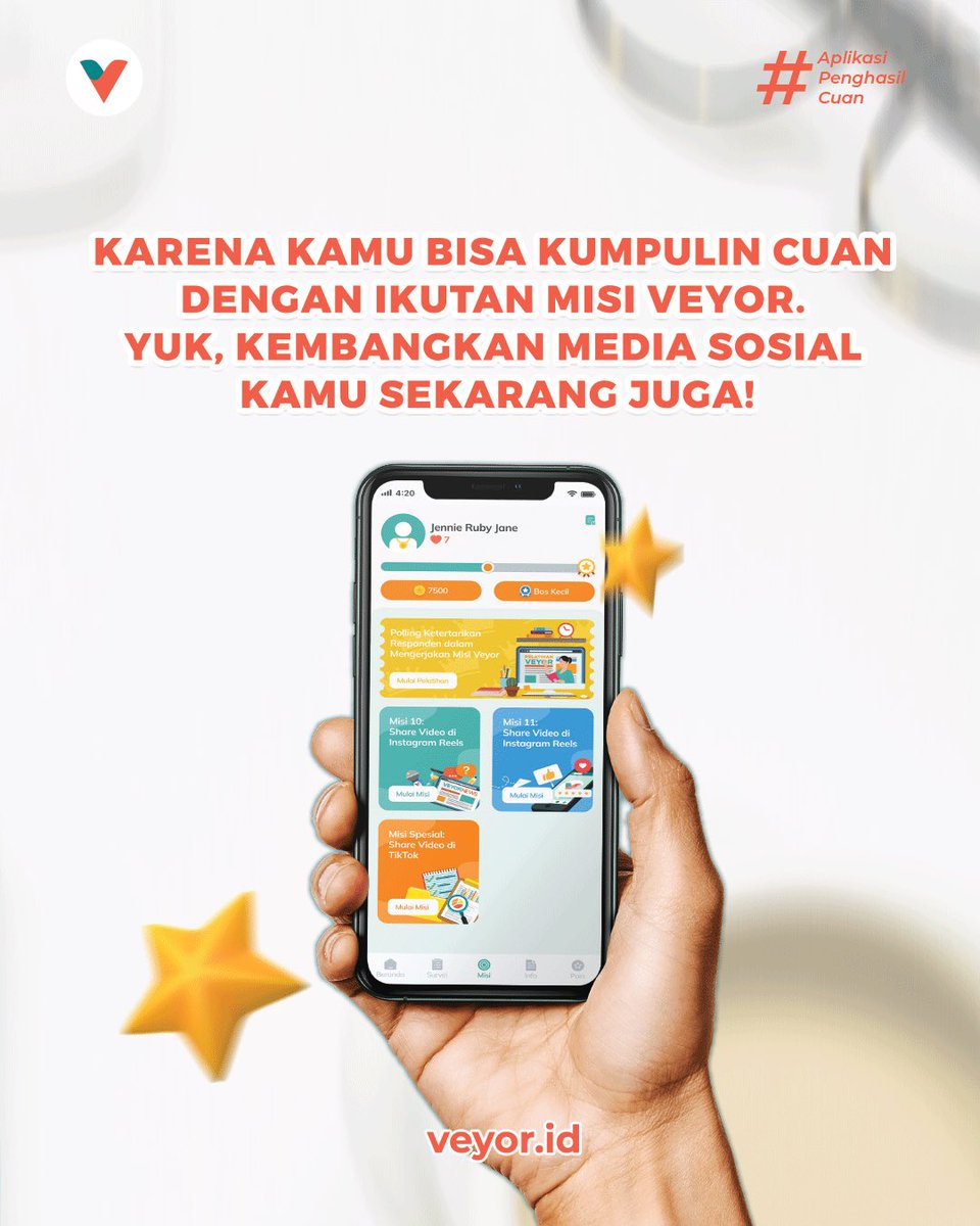 veyorid's tweet photo. Halo, Responders!🥰

Jangan pantang menyerah ya apabila cuan Kamu belum terkumpul. Kamu harus semangat meningkatkan kualitas media sosial Kamu agar bisa kumpulin cuan dari Misi Veyor. Apa yang selalu Kamu usahakan pasti akan membuahkan hasil yang baik juga loh! Semangat ya!🤗 https://t.co/ZxDNdERBj9