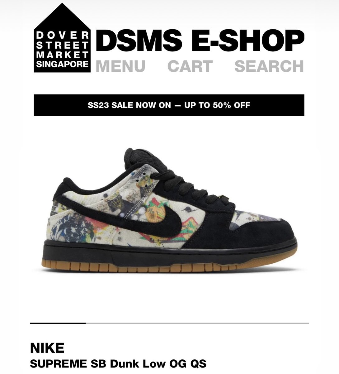 DropsByJay's tweet image. The Supreme/Nike SB Dunk Low & High OG QS "Rammellzee" just dropped online via Dover Street Singapore Webstore and in store today.
Stay tuned as these may Shock drop sooner than expected! 👀