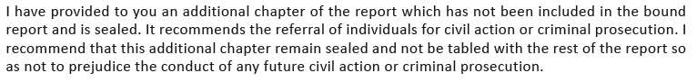 KnightsLlama's tweet photo. #RobodebtRC has recommended Criminal Prosecutions / Civil Action against individuals.

BUT ...  that chapter of the report is sealed and we probably won't see it for a while.

Can see the rationale, but it's a bit disappointing.

#auspol https://t.co/LG71tu2D1b