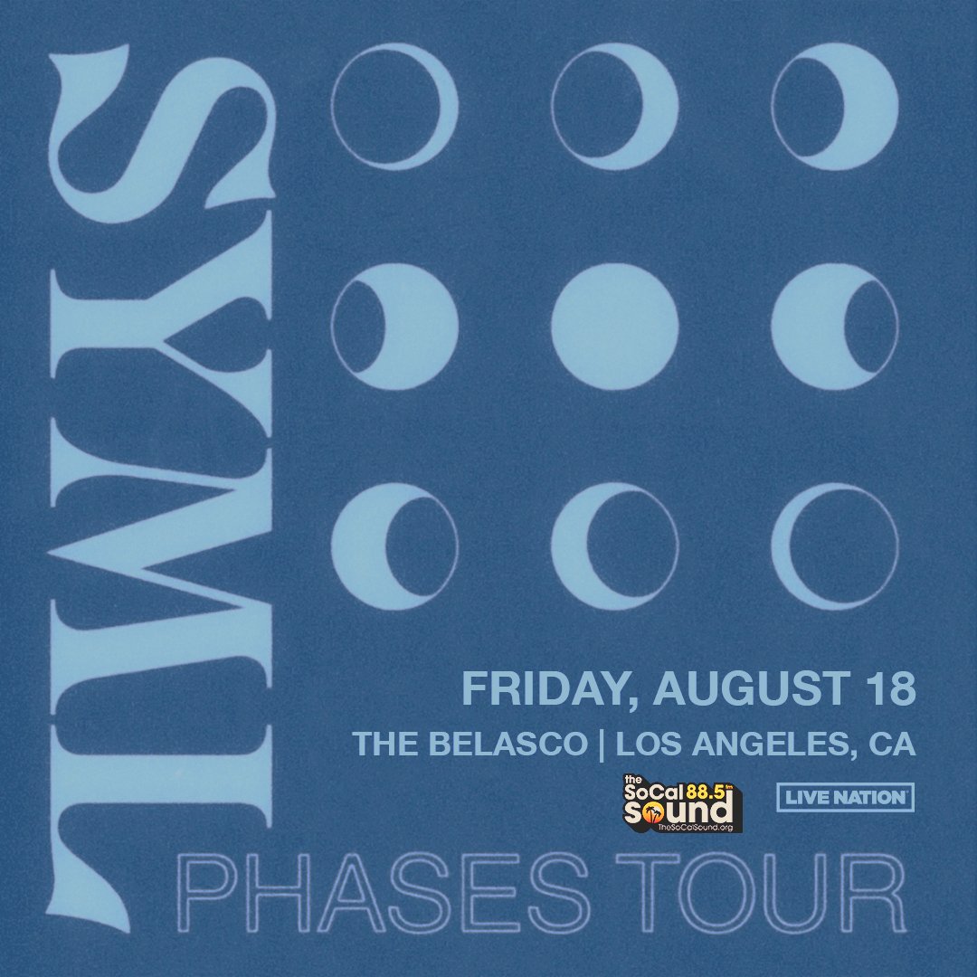 TheSoCalSound's tweet photo. 🧡 Giveaway: The SoCal Sound Presents @SYMLMUSIC's Phases Tour live at The Belasco on August 18! Tickets on sale now at https://t.co/GCJ0VCctyc
#Giveaway #thesocalsound #livemusic #concerts #SYML #PhasesTour #thebelasco https://t.co/d3QhVtuSSM