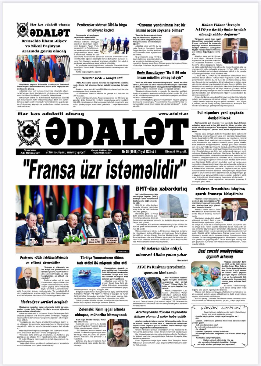 Ədalət qəzeti tweet media