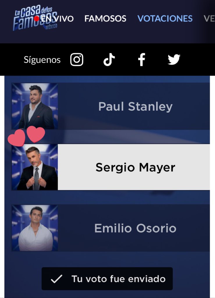 La_Garciia05's tweet photo. dividiendo mis votos entre el #EmiloOsorio y #SergioMayer porque quiero, porque puedo y porque me da la gana arriba el #TeamInfierno #FueraPaulStanley 

#LaCasaDeLosFamososMx https://t.co/9bt3b8dood